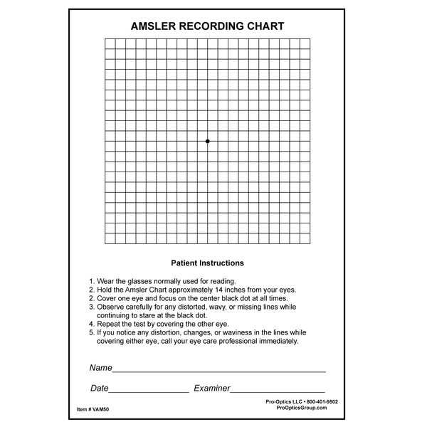 Amsler Recording Charts, Pad of 50 - accuspire