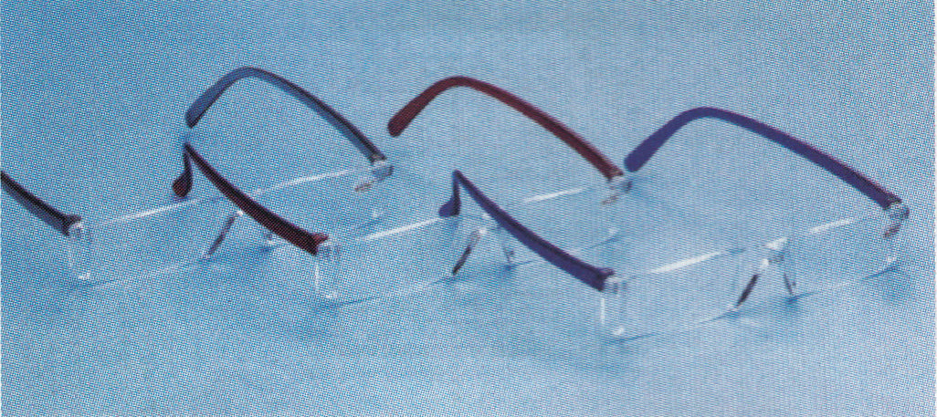 Rimless half eye store reading glasses